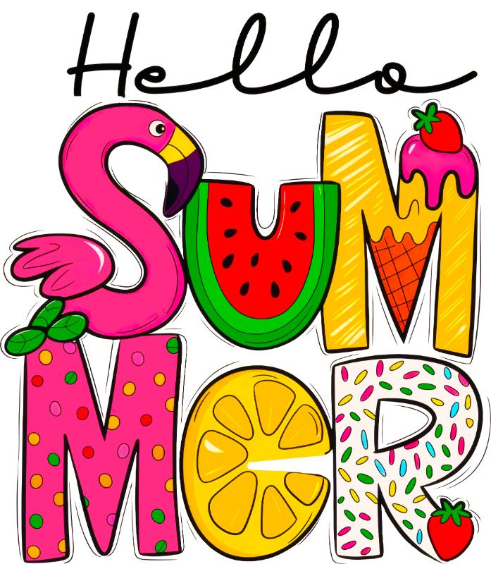 Heat transfers Iron on stickers  summer 18 for Tshirts Iron on Decal Patches Stickers Clothes Hat Pillows DIY Crafts