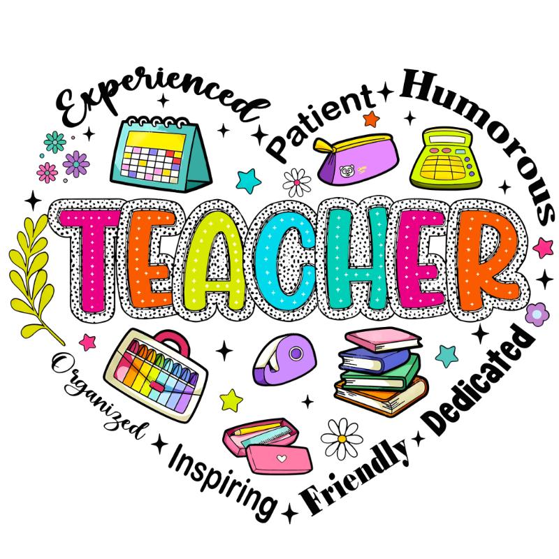 Heat transfers Iron on stickers  teacher 224 for Tshirts Iron on Decal Patches Stickers Clothes Hat Pillows DIY Crafts