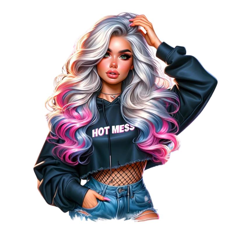 Heat transfers Iron on stickers  Tattoo girl 15 for Tshirts Iron on Decal Patches Stickers Clothes Hat Pillows DIY Crafts