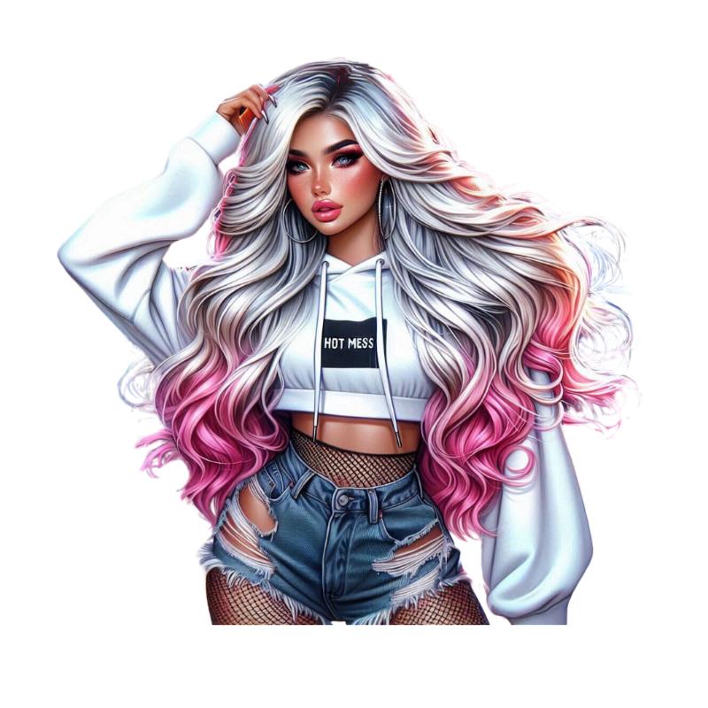 Heat transfers Iron on stickers  Tattoo girl 4 for Tshirts Iron on Decal Patches Stickers Clothes Hat Pillows DIY Crafts