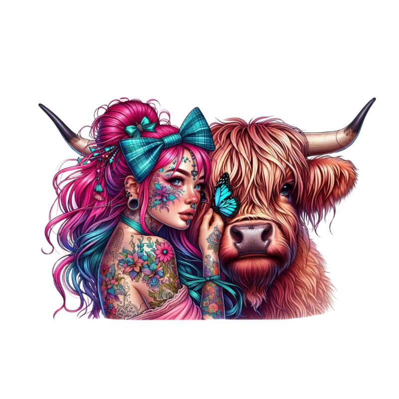 Heat transfers Iron on stickers  Tattoo girl 3 for Tshirts Iron on Decal Patches Stickers Clothes Hat Pillows DIY Crafts