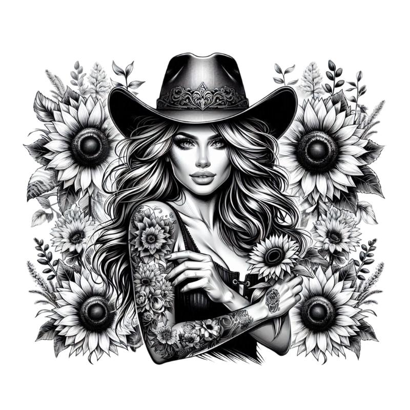 Heat transfers Iron on stickers  Tattoo girl 180 for Tshirts Iron on Decal Patches Stickers Clothes Hat Pillows DIY Crafts