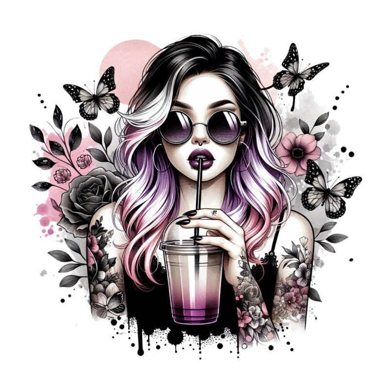 Heat transfers Iron on stickers  Tattoo girl 172 for Tshirts Iron on Decal Patches Stickers Clothes Hat Pillows DIY Crafts