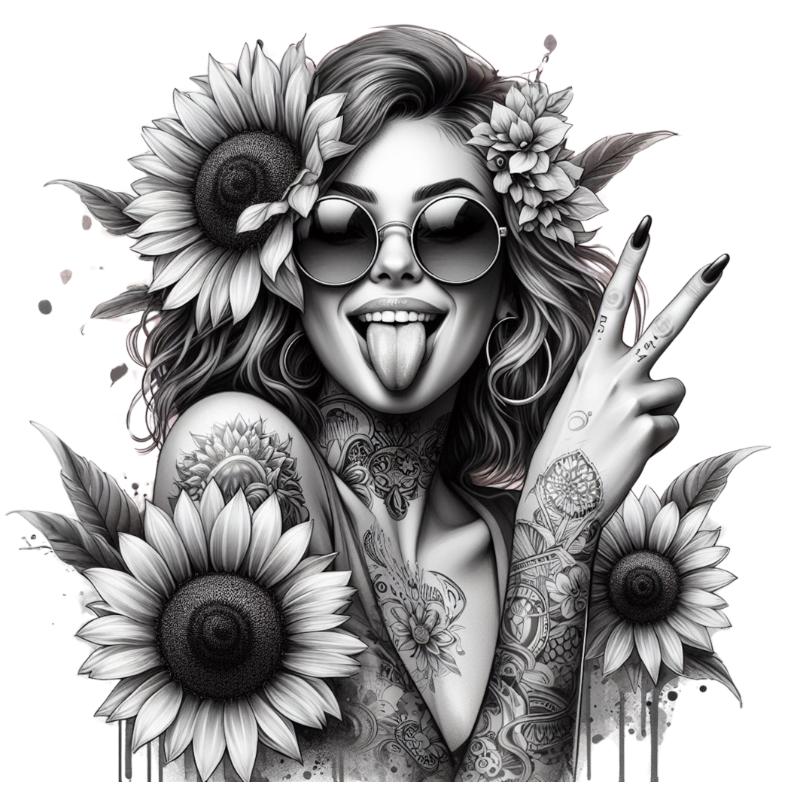 Heat transfers Iron on stickers  Tattoo girl 171 for Tshirts Iron on Decal Patches Stickers Clothes Hat Pillows DIY Crafts