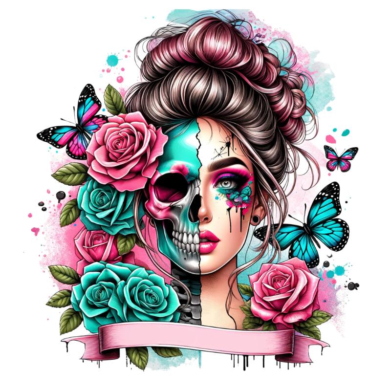 Heat transfers Iron on stickers  Tattoo girl 170 for Tshirts Iron on Decal Patches Stickers Clothes Hat Pillows DIY Crafts