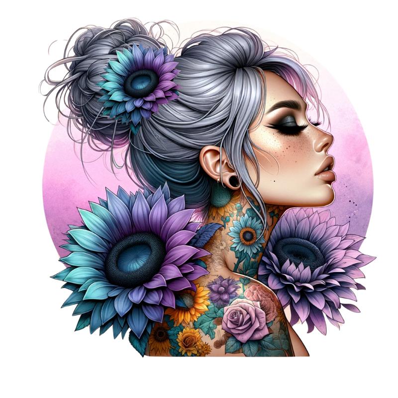 Heat transfers Iron on stickers  Tattoo girl 168 for Tshirts Iron on Decal Patches Stickers Clothes Hat Pillows DIY Crafts