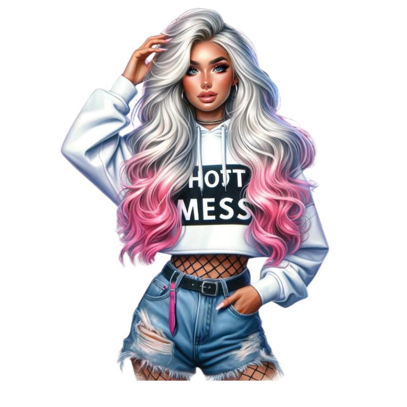 Heat transfers Iron on stickers  Tattoo girl 163 for Tshirts Iron on Decal Patches Stickers Clothes Hat Pillows DIY Crafts