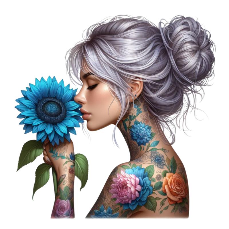 Heat transfers Iron on stickers  Tattoo girl 160 for Tshirts Iron on Decal Patches Stickers Clothes Hat Pillows DIY Crafts