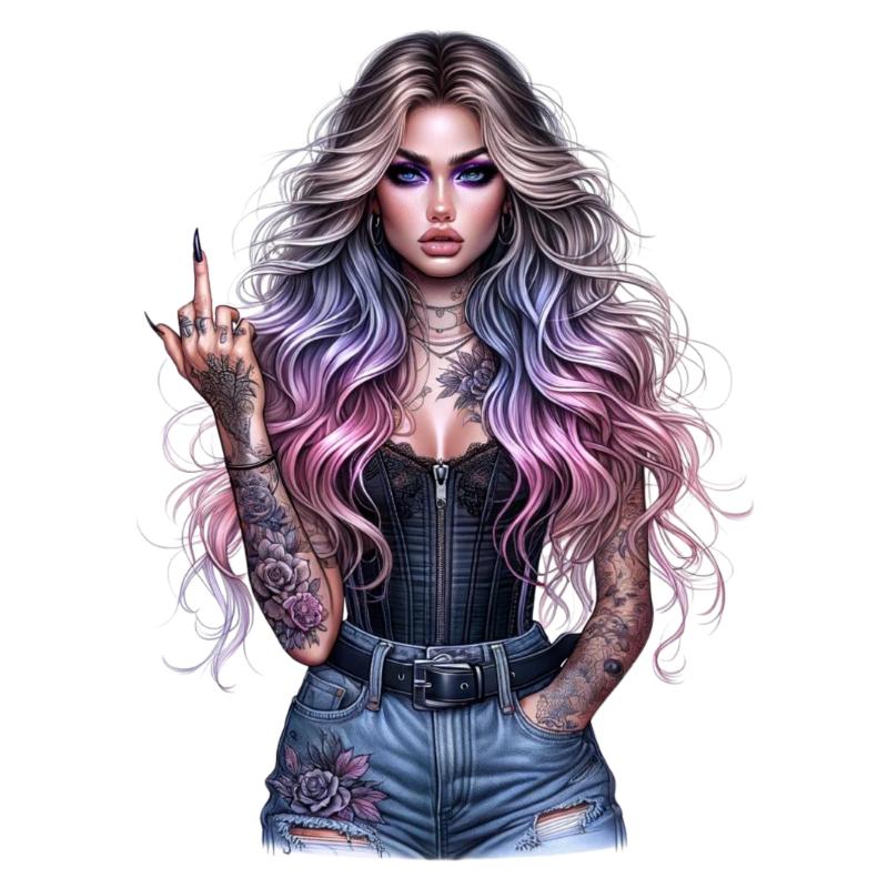 Heat transfers Iron on stickers  Tattoo girl 157 for Tshirts Iron on Decal Patches Stickers Clothes Hat Pillows DIY Crafts