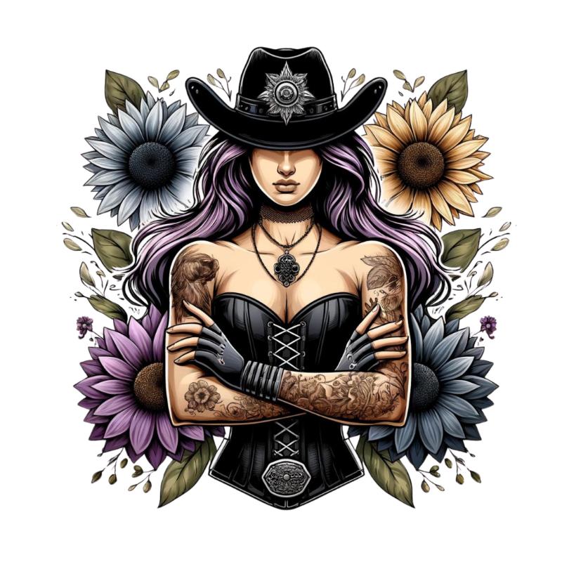 Heat transfers Iron on stickers  Tattoo girl 156 for Tshirts Iron on Decal Patches Stickers Clothes Hat Pillows DIY Crafts