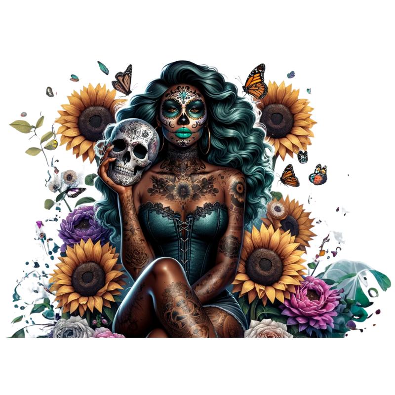 Heat transfers Iron on stickers  Tattoo girl 150 for Tshirts Iron on Decal Patches Stickers Clothes Hat Pillows DIY Crafts