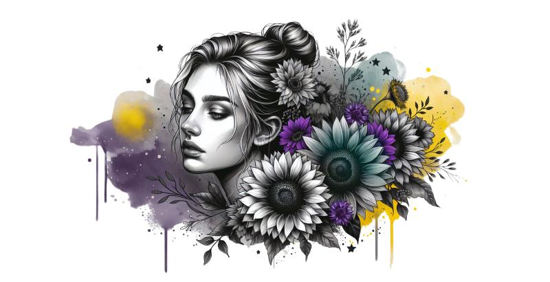 Heat transfers Iron on stickers  Tattoo girl 136 for Tshirts Iron on Decal Patches Stickers Clothes Hat Pillows DIY Crafts