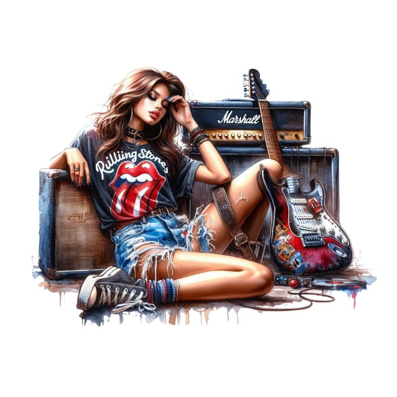 Heat transfers Iron on stickers  Tattoo girl 130 for Tshirts Iron on Decal Patches Stickers Clothes Hat Pillows DIY Crafts