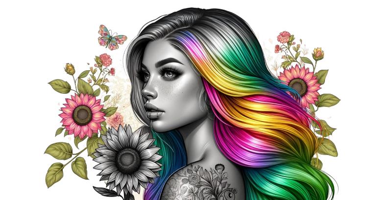 Heat transfers Iron on stickers  Tattoo girl 120 for Tshirts Iron on Decal Patches Stickers Clothes Hat Pillows DIY Crafts