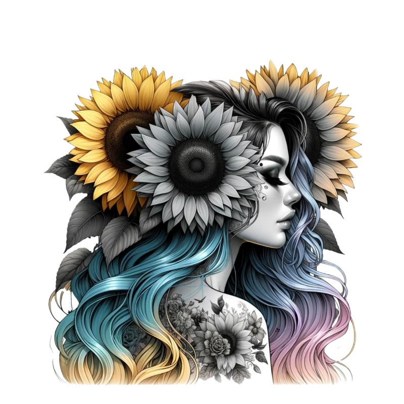 Heat transfers Iron on stickers  Tattoo girl 109 for Tshirts Iron on Decal Patches Stickers Clothes Hat Pillows DIY Crafts