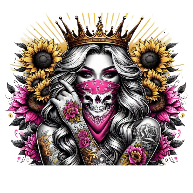 Heat transfers Iron on stickers  Tattoo girl 105 for Tshirts Iron on Decal Patches Stickers Clothes Hat Pillows DIY Crafts