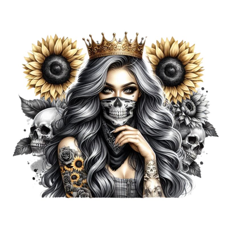 Heat transfers Iron on stickers  Tattoo girl 95 for Tshirts Iron on Decal Patches Stickers Clothes Hat Pillows DIY Crafts