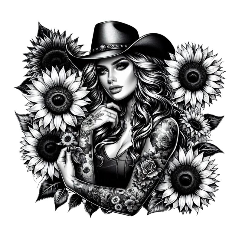 Heat transfers Iron on stickers  Tattoo girl 94 for Tshirts Iron on Decal Patches Stickers Clothes Hat Pillows DIY Crafts