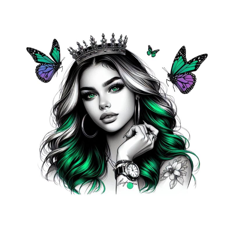 Heat transfers Iron on stickers  Tattoo girl 84 for Tshirts Iron on Decal Patches Stickers Clothes Hat Pillows DIY Crafts