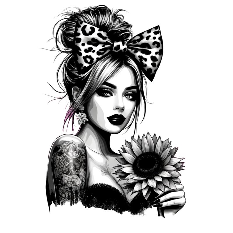 Heat transfers Iron on stickers  Tattoo girl 59 for Tshirts Iron on Decal Patches Stickers Clothes Hat Pillows DIY Crafts