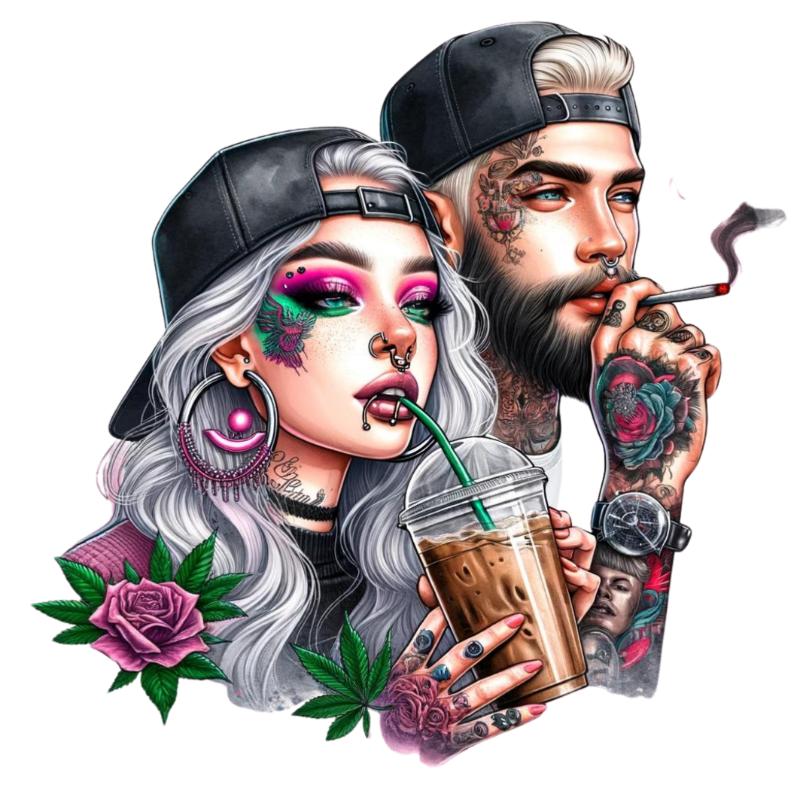 Heat transfers Iron on stickers  Tattoo girl 51 for Tshirts Iron on Decal Patches Stickers Clothes Hat Pillows DIY Crafts