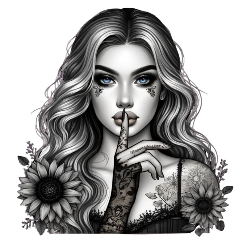 Heat transfers Iron on stickers  Tattoo girl 41 for Tshirts Iron on Decal Patches Stickers Clothes Hat Pillows DIY Crafts