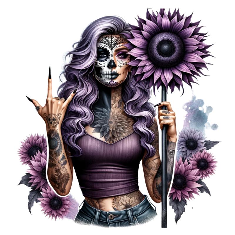 Heat transfers Iron on stickers  Tattoo girl 40 for Tshirts Iron on Decal Patches Stickers Clothes Hat Pillows DIY Crafts