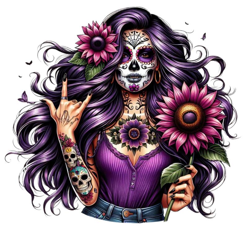 Heat transfers Iron on stickers  Tattoo girl 36 for Tshirts Iron on Decal Patches Stickers Clothes Hat Pillows DIY Crafts