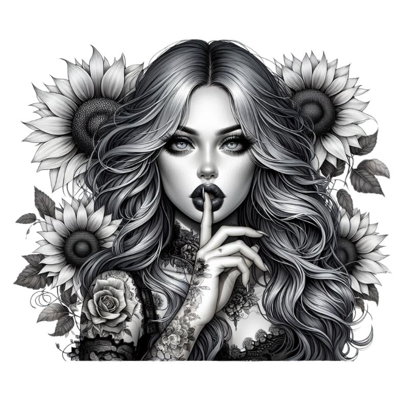 Heat transfers Iron on stickers  Tattoo girl 31 for Tshirts Iron on Decal Patches Stickers Clothes Hat Pillows DIY Crafts