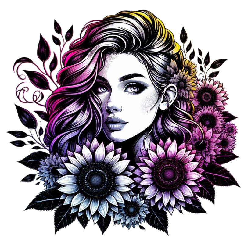 Heat transfers Iron on stickers  Tattoo girl 28 for Tshirts Iron on Decal Patches Stickers Clothes Hat Pillows DIY Crafts