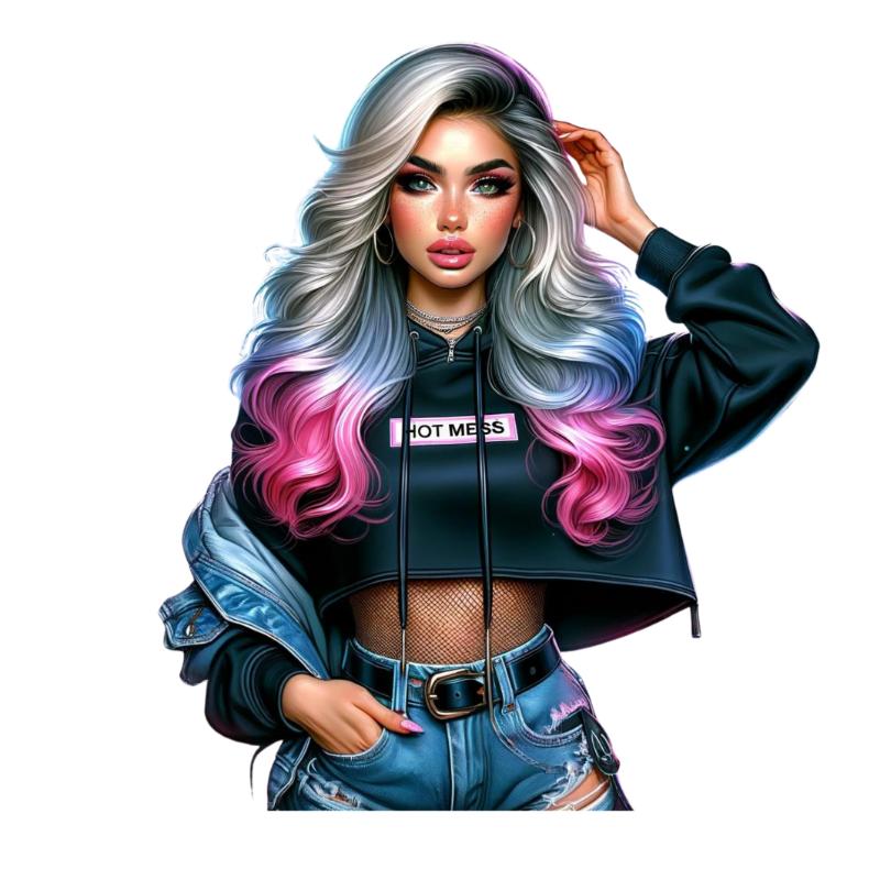 Heat transfers Iron on stickers  Tattoo girl 27 for Tshirts Iron on Decal Patches Stickers Clothes Hat Pillows DIY Crafts