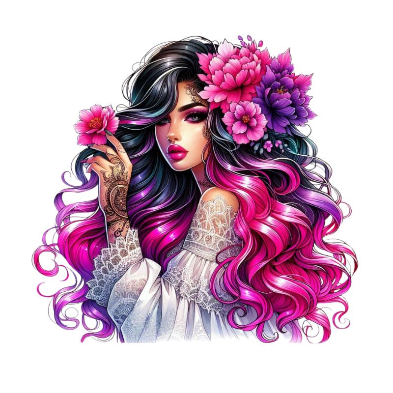 Heat transfers Iron on stickers  Tattoo girl 19 for Tshirts Iron on Decal Patches Stickers Clothes Hat Pillows DIY Crafts