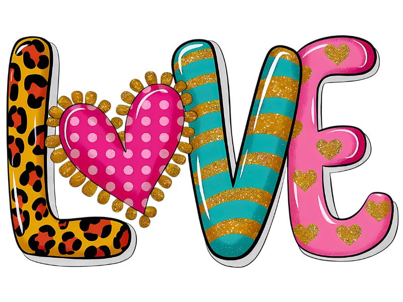 Heat transfers Iron on stickers  Valentine`s Day Valentine lover 9 for Tshirts Iron on Decal Patches Stickers Clothes Hat Pillows DIY Crafts