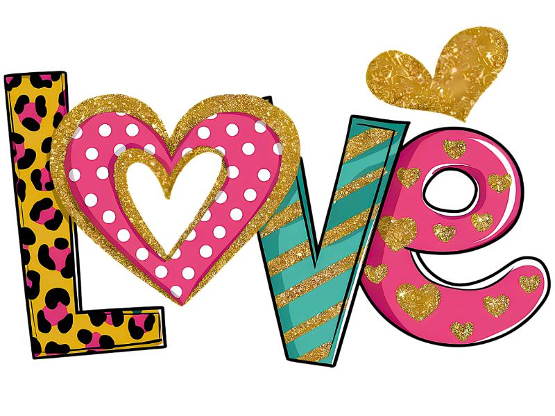 Heat transfers Iron on stickers  Valentine`s Day Valentine lover 7 for Tshirts Iron on Decal Patches Stickers Clothes Hat Pillows DIY Crafts