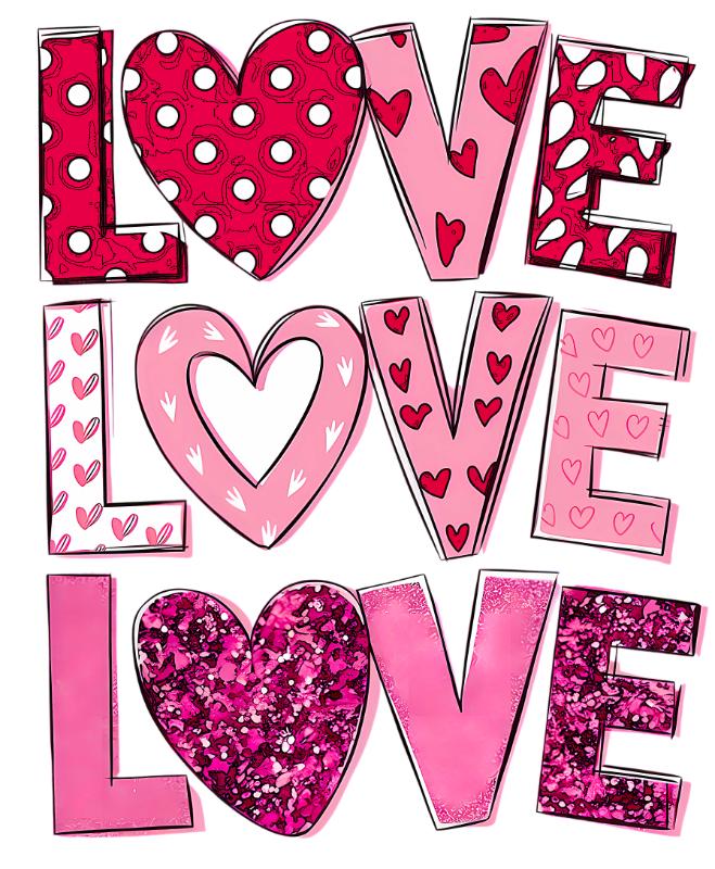 Heat transfers Iron on stickers  Valentine`s Day Valentine lover 421 for Tshirts Iron on Decal Patches Stickers Clothes Hat Pillows DIY Crafts