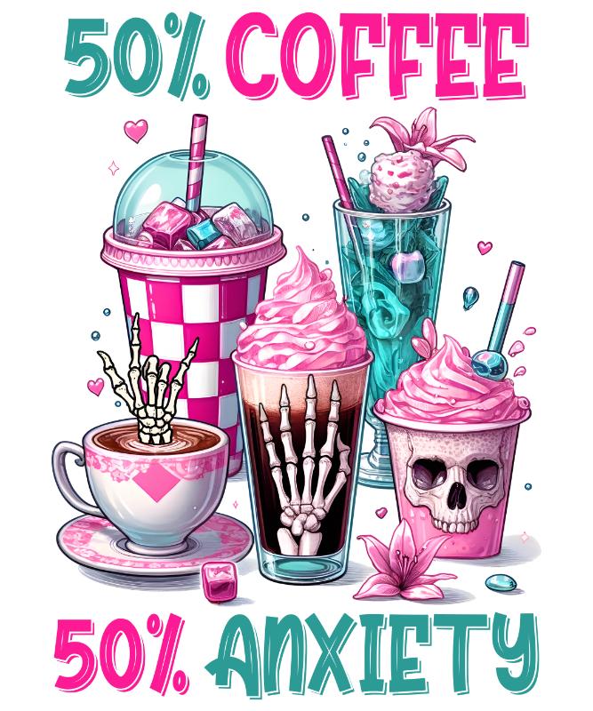 Heat transfers Iron on stickers  anxiety 7 for Tshirts Iron on Decal Patches Stickers Clothes Hat Pillows DIY Crafts