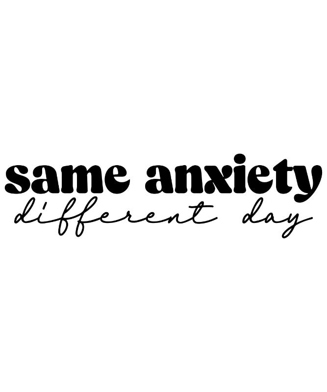 Heat transfers Iron on stickers  anxiety 1 for Tshirts Iron on Decal Patches Stickers Clothes Hat Pillows DIY Crafts