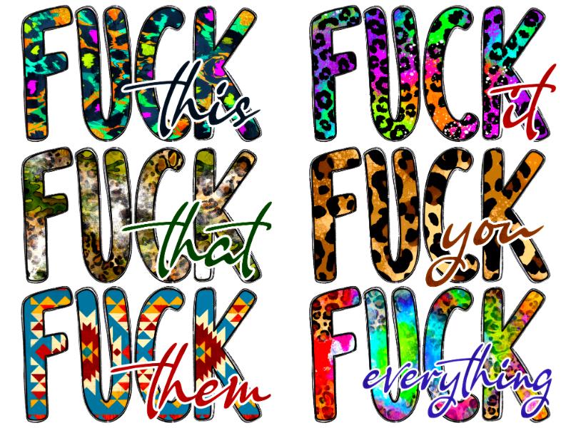 UV DTF decal Stickers cup wraps small decals Obscene Curse Swear Bad words 116 for Cup, glass, mugs, phone case, car, computer, furniture decals, DIY stickers UV DTF Transfer stickers wraps DIY Crafts