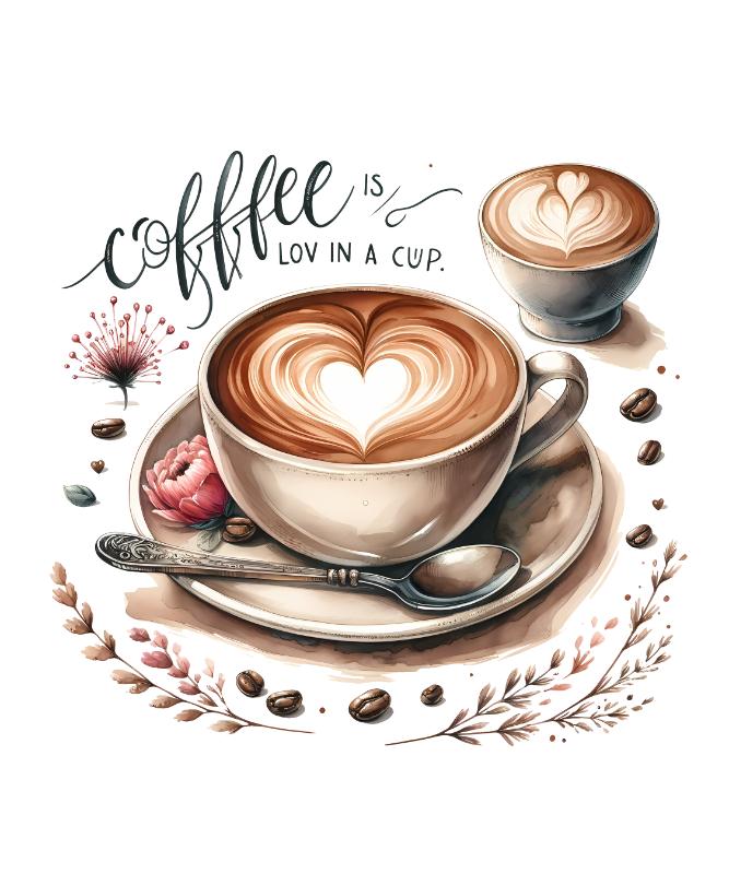 Heat transfers Iron on stickers  coffee 133 for Tshirts Iron on Decal Patches Stickers Clothes Hat Pillows DIY Crafts