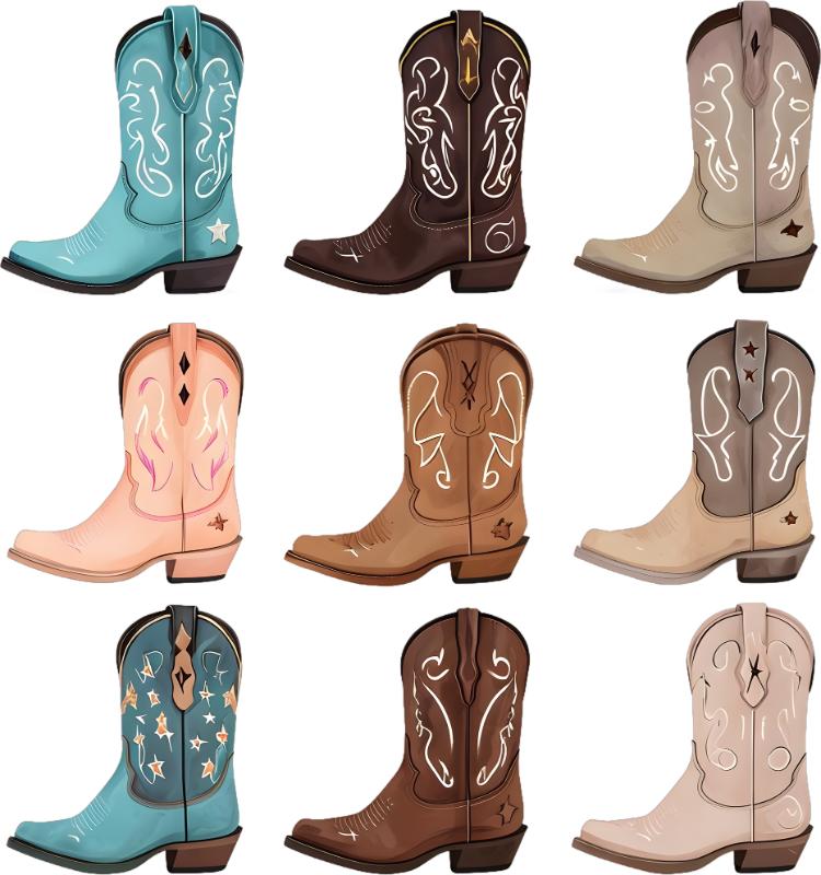 UV DTF decal Stickers cup wraps small decals cowgirl 123 for Cup, glass, mugs, phone case, car, computer, furniture decals, DIY stickers UV DTF Transfer stickers wraps DIY Crafts