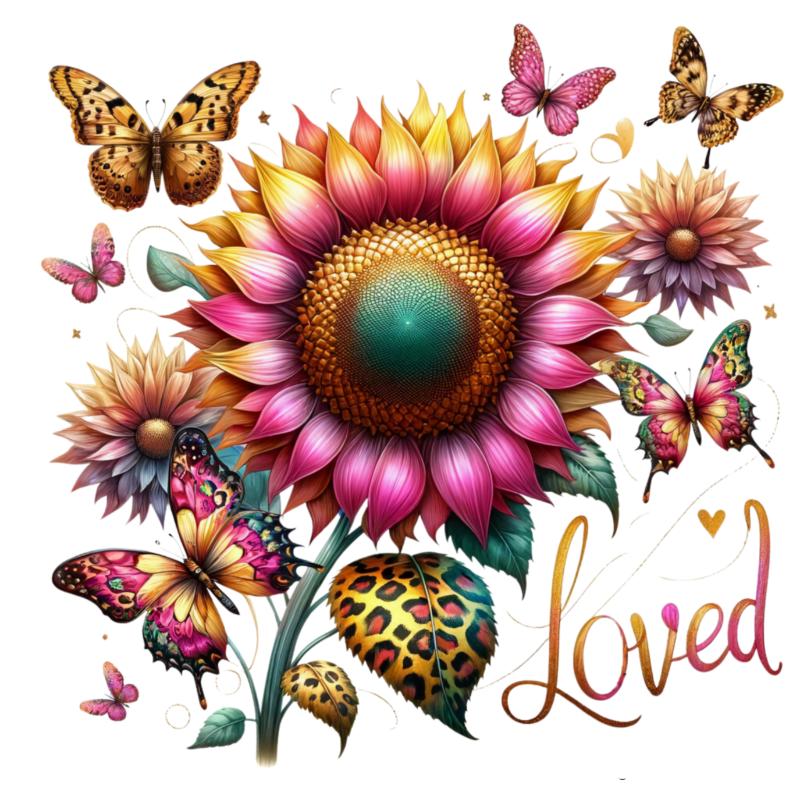 UV DTF decal Stickers cup wraps small decals flower 343 for Cup, glass, mugs, phone case, car, computer, furniture decals, DIY stickers UV DTF Transfer stickers wraps DIY Crafts