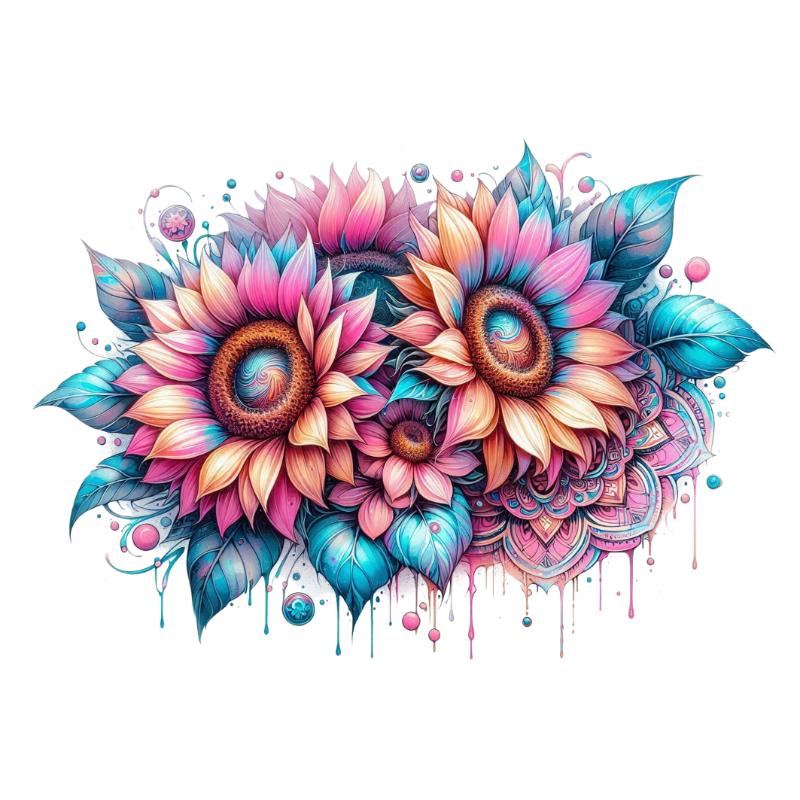 UV DTF decal Stickers cup wraps small decals flower 338 for Cup, glass, mugs, phone case, car, computer, furniture decals, DIY stickers UV DTF Transfer stickers wraps DIY Crafts