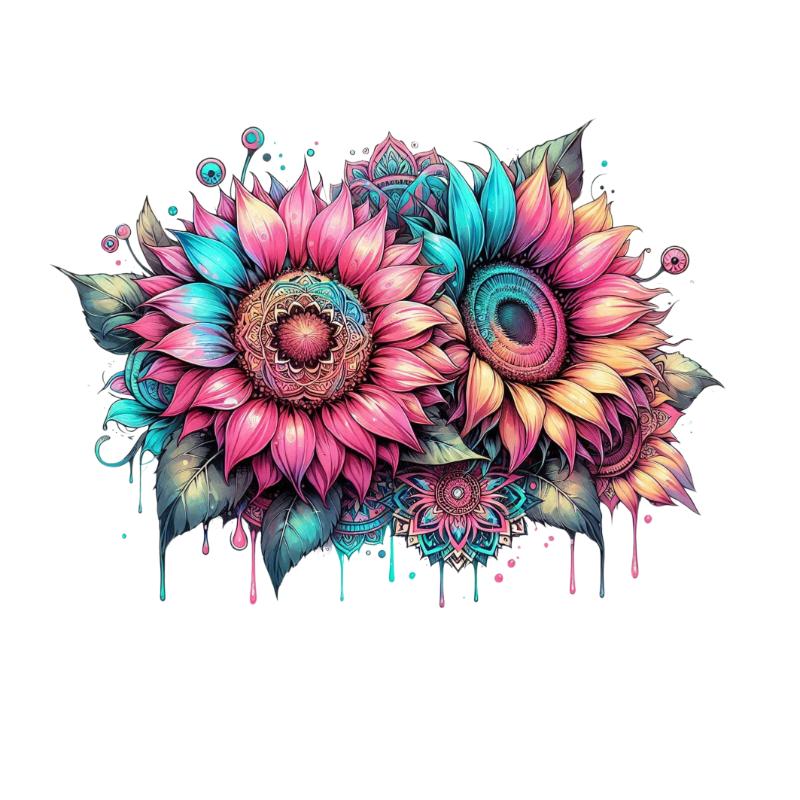 UV DTF decal Stickers cup wraps small decals flower 336 for Cup, glass, mugs, phone case, car, computer, furniture decals, DIY stickers UV DTF Transfer stickers wraps DIY Crafts