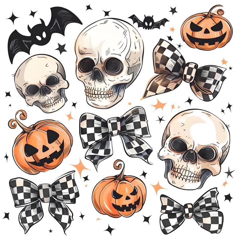 UV DTF decal Stickers cup wraps small decals halloween 47 for Cup, glass, mugs, phone case, car, computer, furniture decals, DIY stickers UV DTF Transfer stickers wraps DIY Crafts