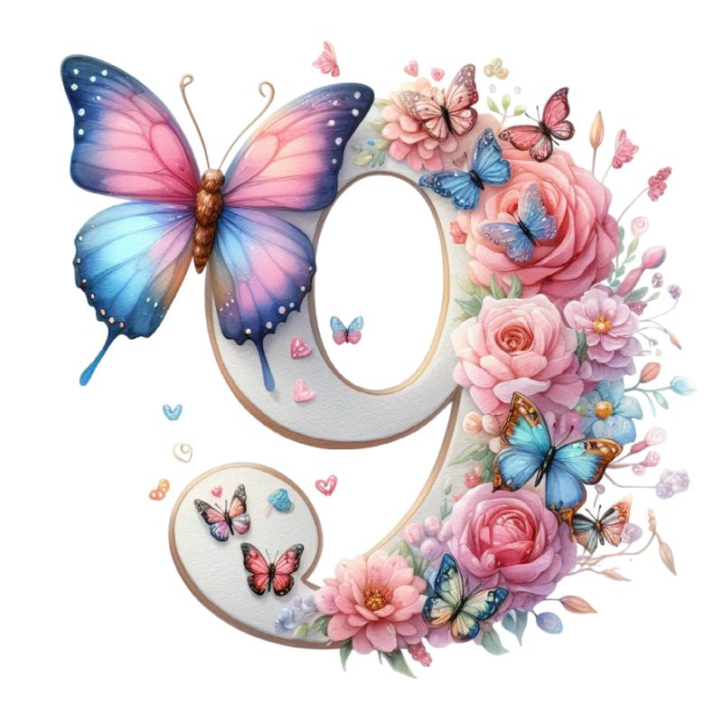 UV DTF decal Stickers cup wraps small decals flower 3 letter 14 for Cup, glass, mugs, phone case, car, computer, furniture decals, DIY stickers UV DTF Transfer stickers wraps DIY Crafts