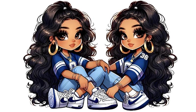 UV DTF decal Stickers cup wraps small decals cute girl 6 for Cup, glass, mugs, phone case, car, computer, furniture decals, DIY stickers UV DTF Transfer stickers wraps DIY Crafts