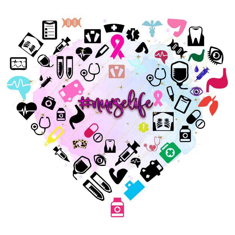 UV DTF decal Stickers cup wraps small decals nurse cancer 116 for Cup, glass, mugs, phone case, car, computer, furniture decals, DIY stickers UV DTF Transfer stickers wraps DIY Crafts