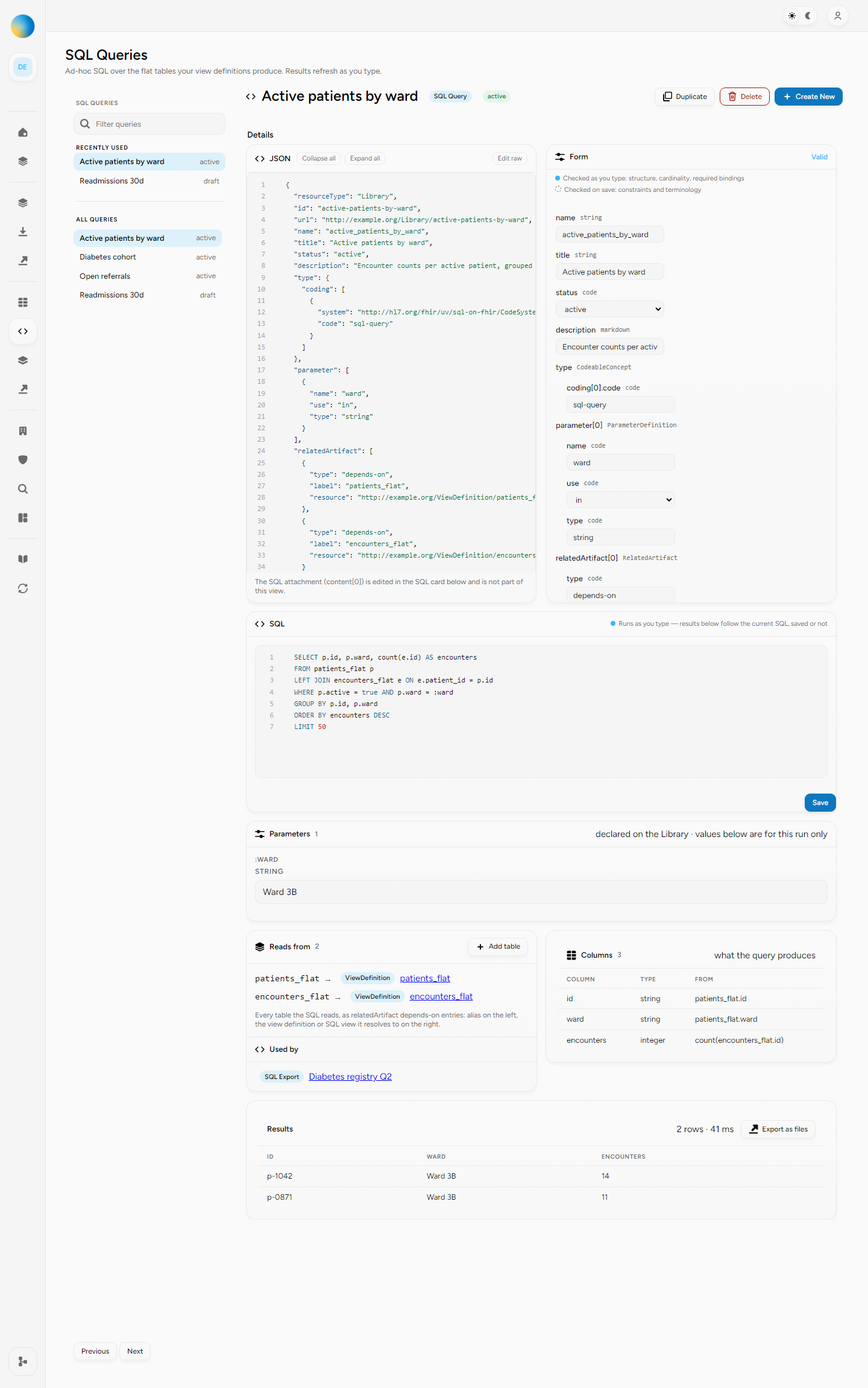 SQL Query — approved layout