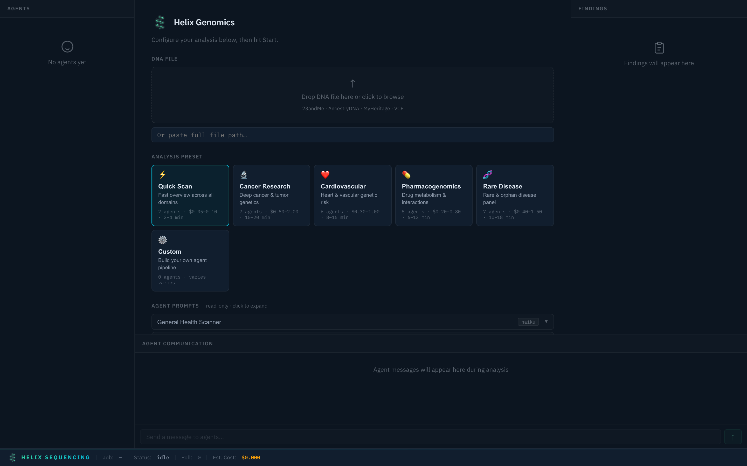 Dashboard setup panel