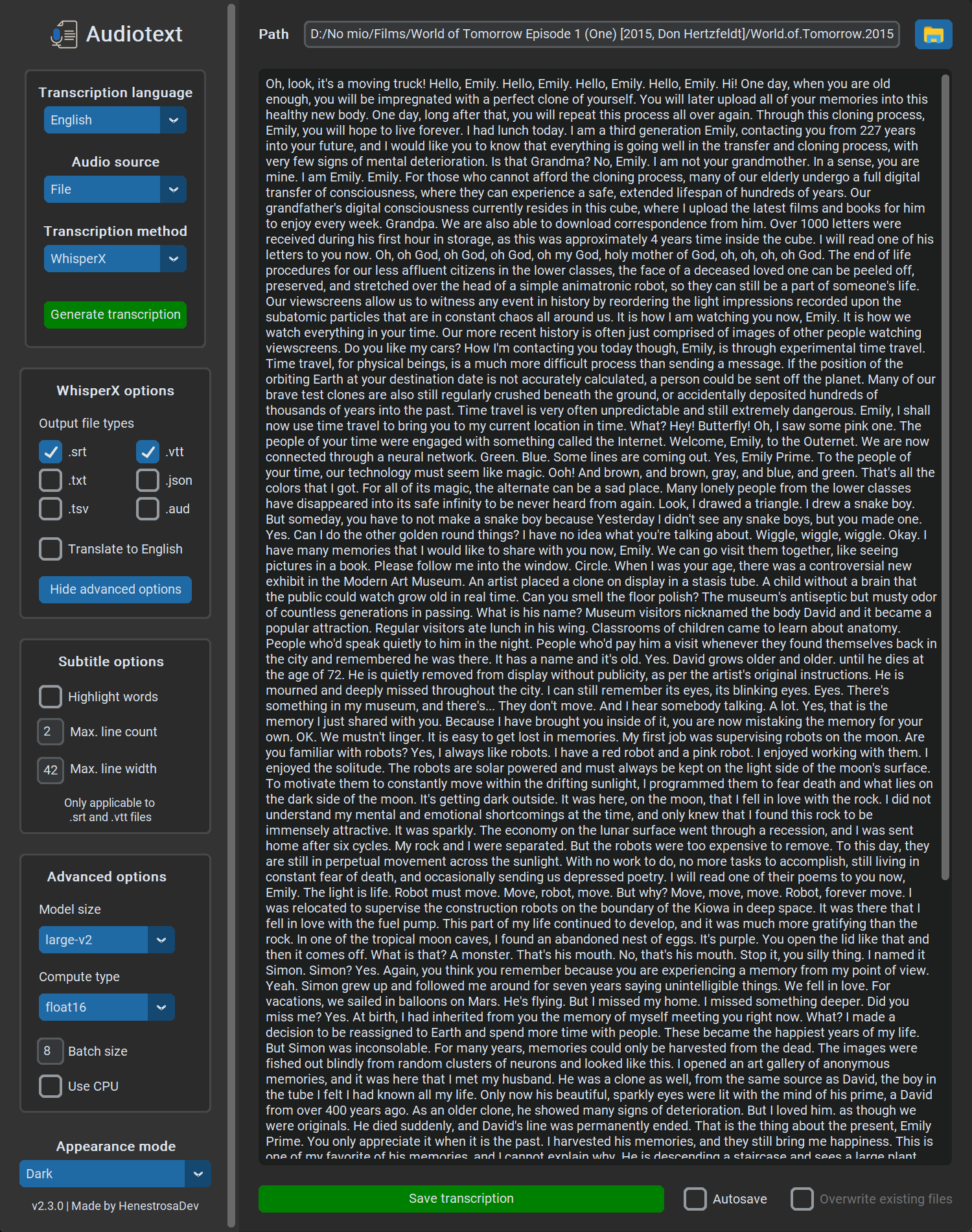 Dark theme